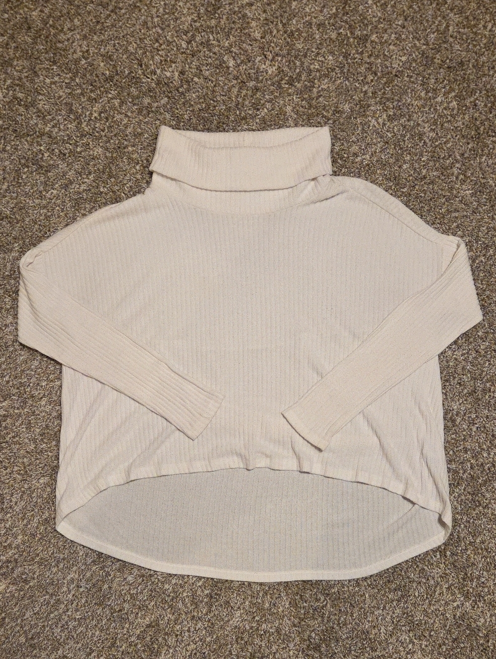 ANTHROPOLOGIE Saturday/Sunday Ribbed Cowl Neck Hi-Low Sweater